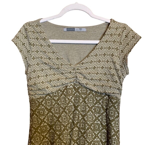 Athleta Womens Size Small Multicolor Boho Print Scoop Neck Athletic Active Dress - Picture 2 of 5